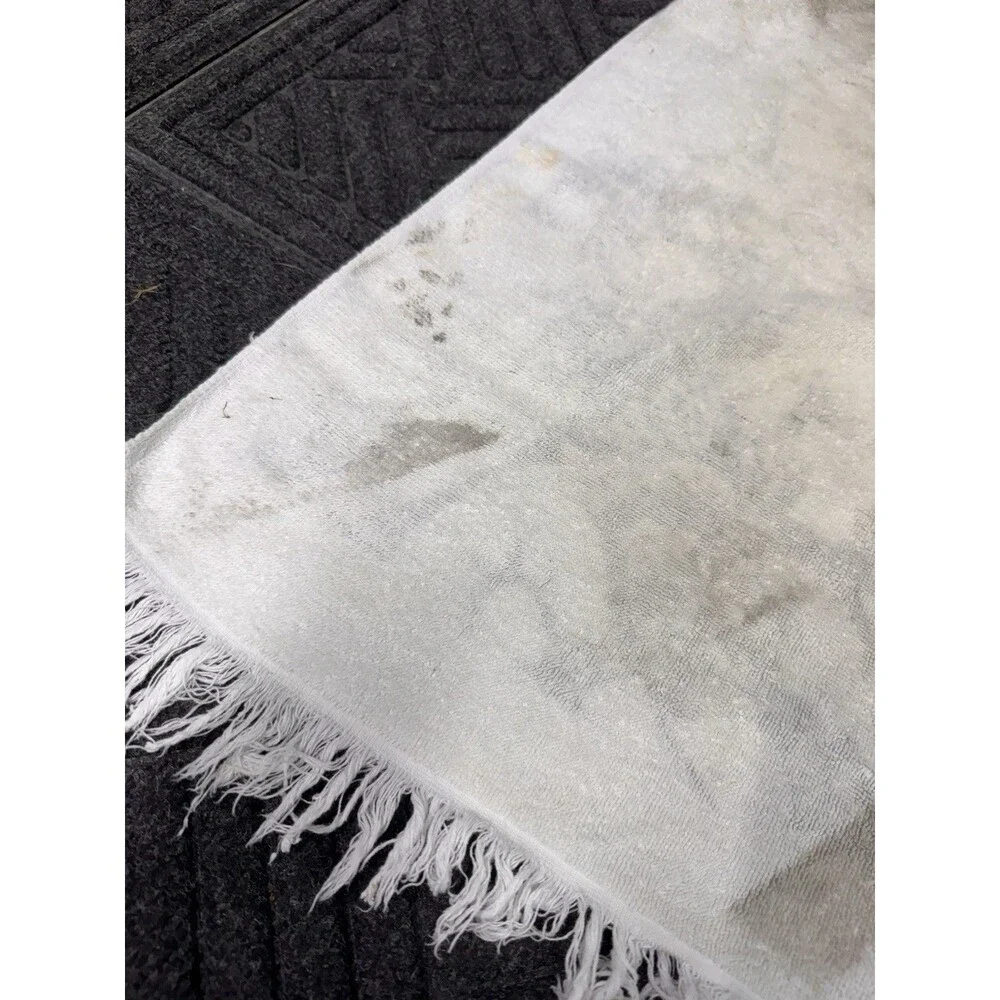 Vintage Cannon All Cotton Bath Towel Classical Nude Figures Fringe Ends STAINS